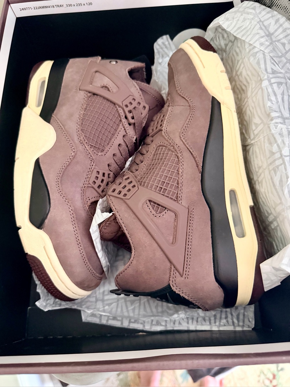 Jordan Men's Suede Sneakers in Brown and Cream